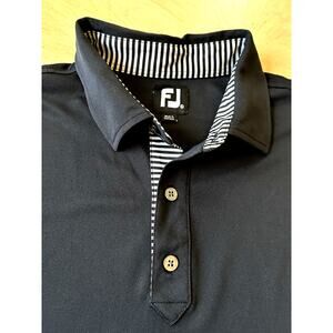 FootJoy GOLF shirt XL FJ Black Polo Men’s X-Large Zebra Striped Collar Casual